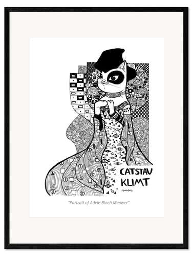 Gerahmter Kunstdruck Catstav Klimt - Portrait of Adele Bloch Meower