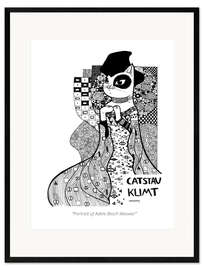 Ingelijste kunstdruk Catstav Klimt - Portrait of Adele Bloch Meower