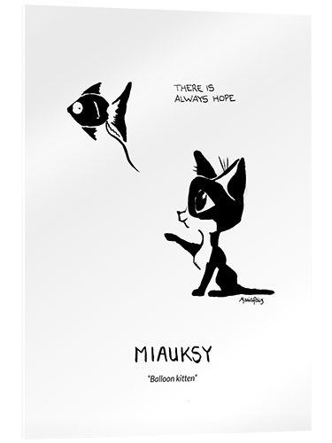 Acrylglasbild Miauksy - Balloon kitten