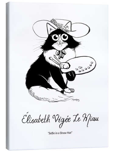 Lærredsbillede Élisabeth Vigée Le Miau - Selfie in a Straw Hat