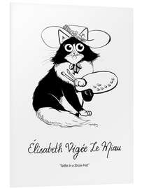 Foam board print Élisabeth Vigée Le Miau - Selfie in a Straw Hat