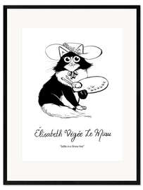 Framed art print Élisabeth Vigée Le Miau - Selfie in a Straw Hat