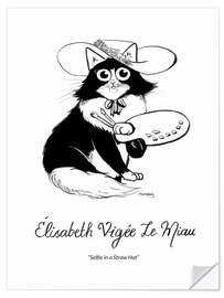 Wandsticker Élisabeth Vigée Le Miau - Selfie in a Straw Hat