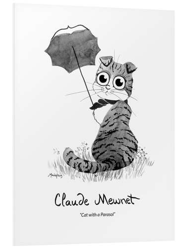 PVC-tavla Claude Mewnet - Cat with a Parasol