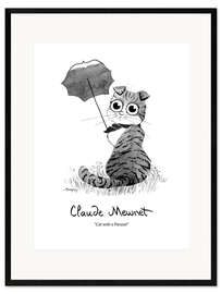 Ingelijste kunstdruk Claude Mewnet - Cat with a Parasol