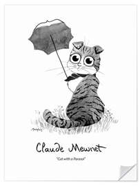 Autocolante decorativo Claude Mewnet - Cat with a Parasol