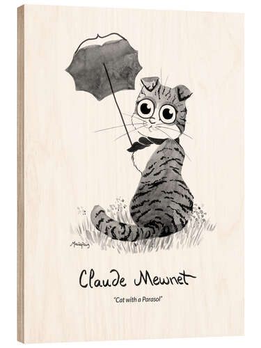 Print på træ Claude Mewnet - Cat with a Parasol
