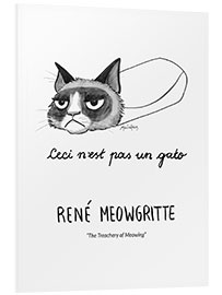 Hartschaumbild René Meowgritte - The Treachery of Meowing