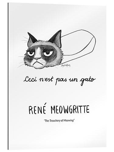 Galleritryck René Meowgritte - The Treachery of Meowing