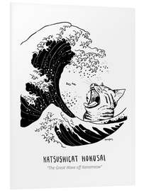 Foam board print Katsushicat Hokusai - The Great Wave off Kanameow