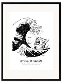 Kehystetty taidepainatus Katsushicat Hokusai - The Great Wave off Kanameow