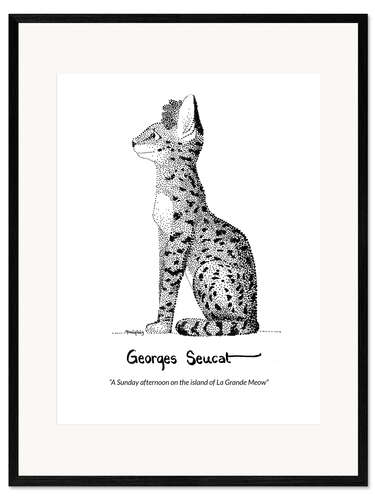 Impresión de arte enmarcada Georges Seucat - A Sunday afternoon on the island of La Grande Meow