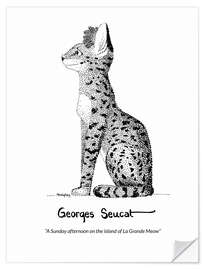 Wandsticker Georges Seucat - A Sunday afternoon on the island of La Grande Meow