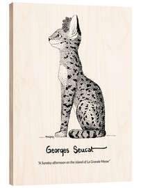 Wood print Georges Seucat - A Sunday afternoon on the island of La Grande Meow