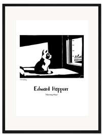 Gerahmter Kunstdruck Edward Hoppurr - Morning Miau
