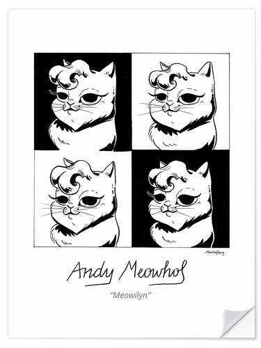 Wandsticker Andy Meowhol - Meowilyn