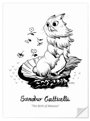 Wandsticker Sandro Catticelli - The Birth of Meownus