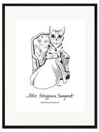 Gerahmter Kunstdruck John Singpurr Sargent - Lady Meow of Lochnaw