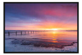 Gerahmter Kunstdruck Sonnenaufgang am Strand