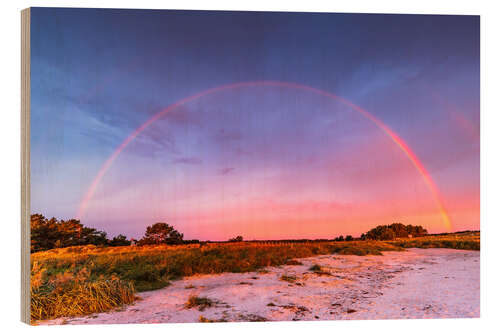 Hout print Rainbow on the beach