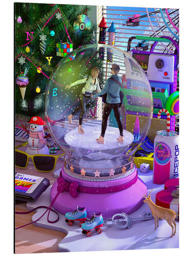 Stampa su alluminio Winter Wonderland Snow Globe