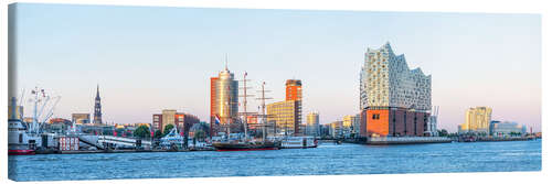 Canvas print Elbe Philharmonic Hall and Hamburg Harbor Panorama