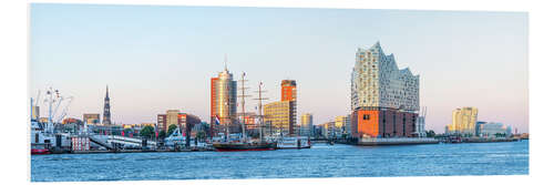 PVC-tavla Elbe Philharmonic Hall and Hamburg Harbor Panorama