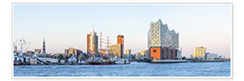 Wandbild  Elbphilharmonie und Hamburg Hafen Panorama - Jan Christopher Becke