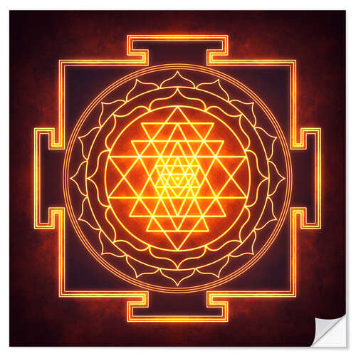 Wandsticker Sri Yantra XI-II