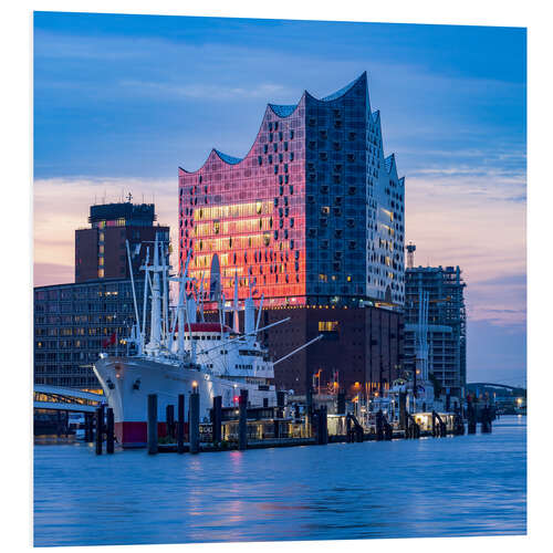 Tableau en PVC Elbphilharmonie at sunrise