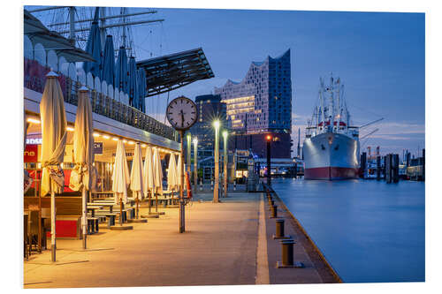 Foam board print Hamburg harbor early in the morning