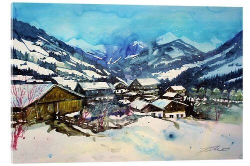 Acrylglasbild Tirol, Winter in Alpbach