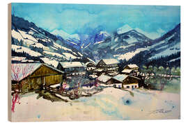 Wood print Tirol, Winter in Alpbach