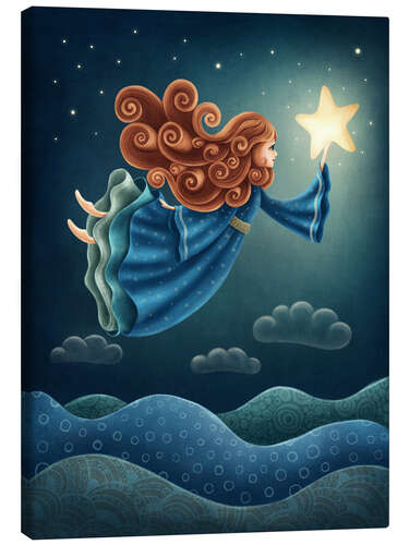 Canvas print Angel flying with star