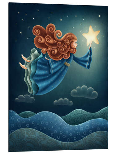 Gallery print Angel flying with star