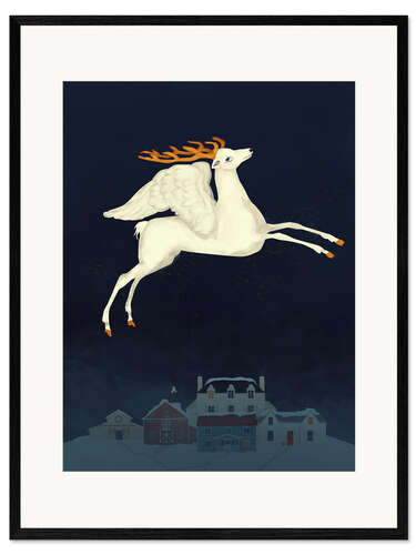 Plakat artystyczny premium w ramie Flying Deer