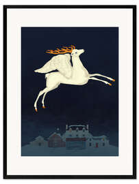 Plakat artystyczny premium w ramie Flying Deer