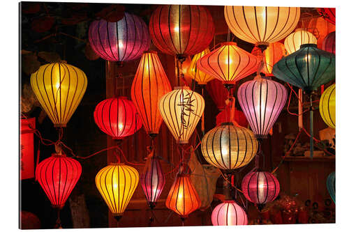 Quadro em plexi-alumínio Glowing lanterns in Hoi An, Vietnam