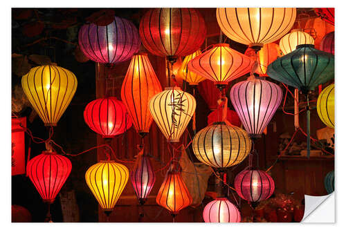 Muursticker Glowing lanterns in Hoi An, Vietnam