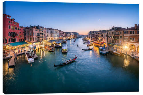 Leinwandbild Canal Grande am Abend, Venedig, Italien