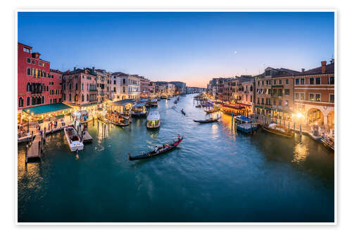 Poster Canal Grande am Abend, Venedig, Italien