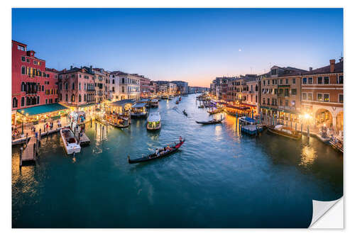 Selvklebende plakat Grand Canal in the evening, Venice, Italy