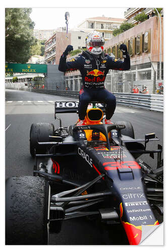 Sticker mural Monaco GP: Max Verstappen, winner in Parc Ferme, 2021