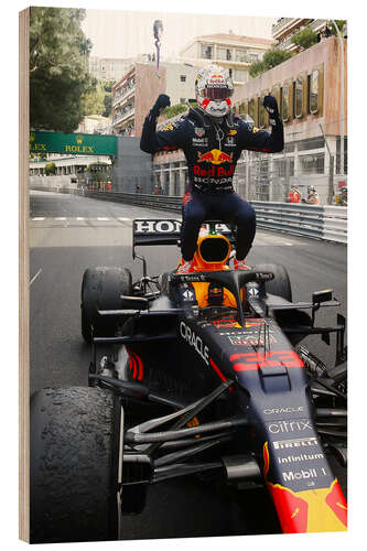 Wood print Monaco GP: Max Verstappen, winner in Parc Ferme, 2021