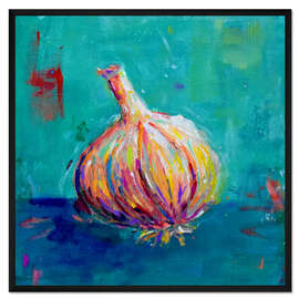 Gerahmter Kunstdruck Knoblauchknolle