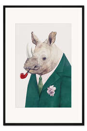 Gerahmter Kunstdruck Nashorn