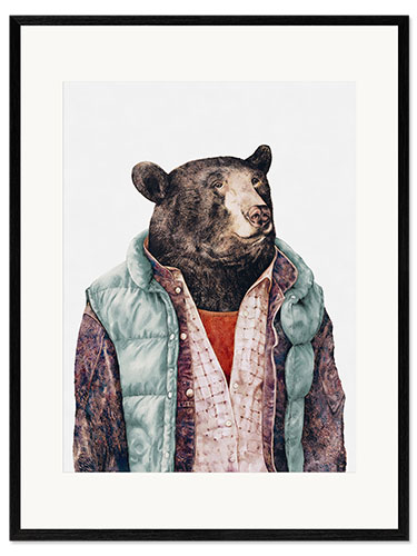 Gerahmter Kunstdruck Schwarzbär
