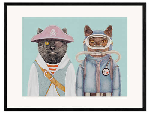 Ingelijste kunstdruk Aquatic Cats