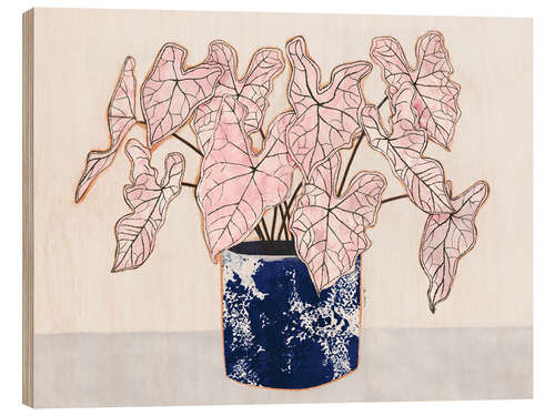 Cuadro de madera Caladium Spring Fling plant
