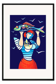 Gerahmter Kunstdruck Erfolgreiches Angeln